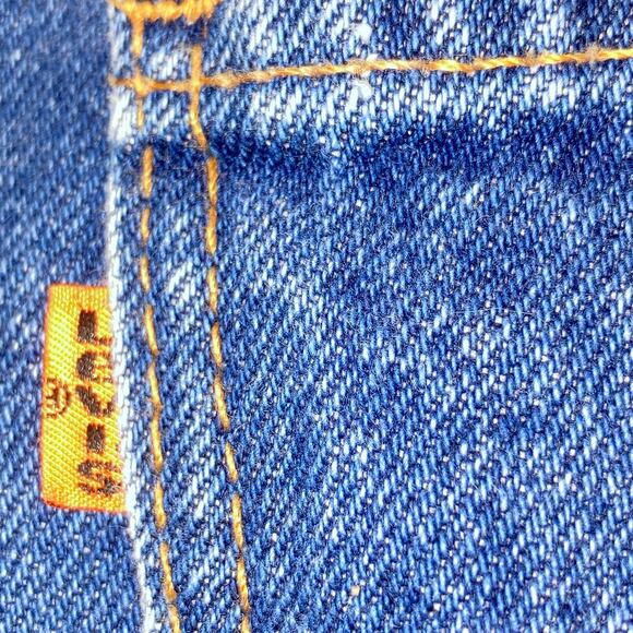 Vintage 90s Orange Tab Levi’s Dark Wash Bootcut 517 Jeans 40x34 - Picture 6 of 15